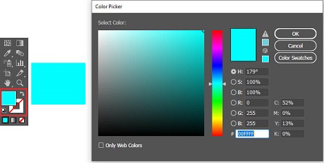 رنگ کردن با استفاده از Color Picker در ایلوستریتور