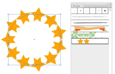 ایجاد دایره با براش ستاره ایلوستریتور